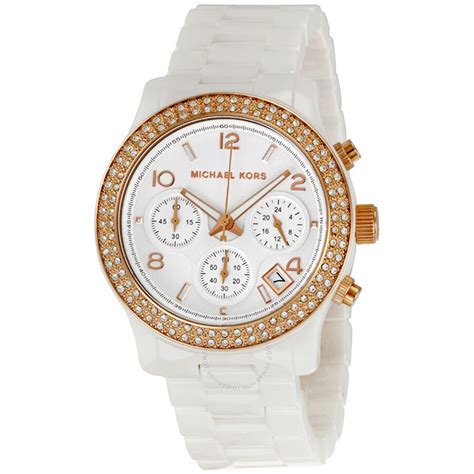 michael kors watch black or white box|white michael kors watch women.